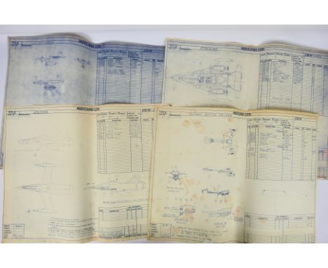 Meccano - Dinky Toys - A collection of four Meccano factory facsimile drawings. The drawings approximately A3 in size relate 