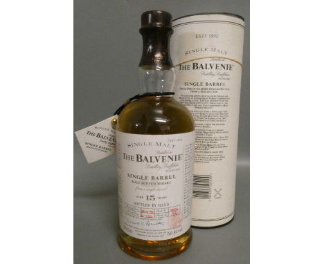 One bottle The Balvenie 15yr old single malt scotch whisky, Single Barrel, bottled 20/10/98, in cask 6/7/82. cask no. 3094, b