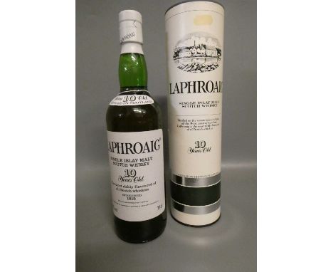 One bottle Laphroaig 10yr old single Islay malt Scotch whisky, 40%, 75cl, appears to be pre-Royal warrant (Est. plus 24% prem