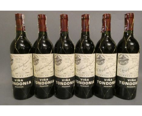Six bottles Vina Tondonia reserva, 2005, R. Lopez de Heredia, rioja (Est. plus 24% premium inc. VAT)Condition Report: Good