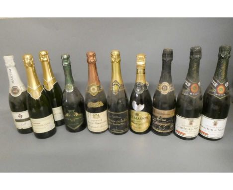 Ten bottles of mixed champagne and sparkling wine, including two Gratien &amp; Meyer brut, two 2003 Greenfields cuvee brut, a