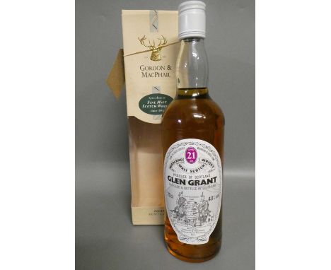 One bottle Glen Grant 21 year old Highland malt Scotch whisky, bottled by Gordon &amp; Macphail, boxed, 70cl 40% (Est. plus 2