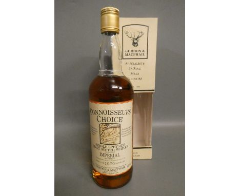 One bottle Connoisseurs Choice Imperial (closed 1998) single Speyside malt Scotch whisky, distilled 1970, bottled by Gordon &
