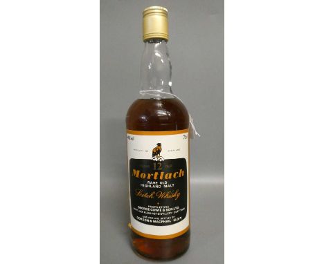 One bottle Mortlach 12yr old rare old Highland malt Scotch whisky, Gordon &amp; Macphail bottling, 40%, 75cl (Est. plus 24% p
