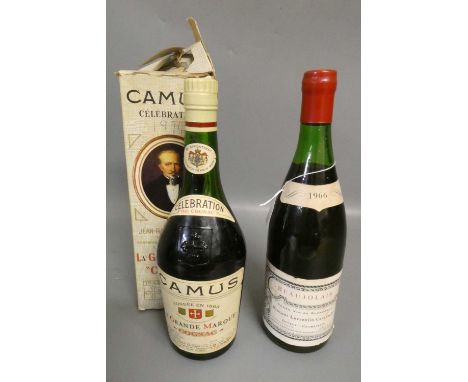 One bottle Camus La Grande Marque cognac, 1970s, boxed, together with a 1966 Beaujolais, Gevrey-Chambertin (2) (Est. plus 24%