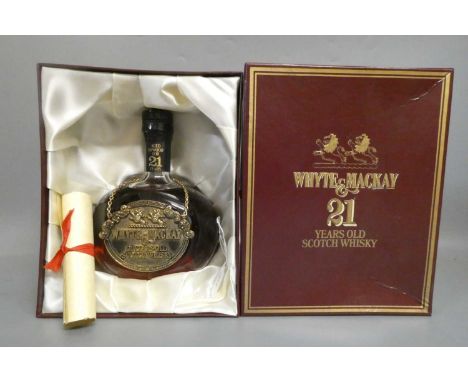 One bottle Whyte &amp; Mackay 21yr old Scotch whisky, 43%, 75cl, boxed (Est. plus 24% premium inc. VAT)Condition Report: Good