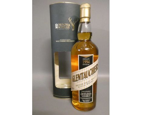 One bottle Glentauchers Speyside single malt scotch whisky, distilled 1994, bottled 2012, Gordon &amp; Macphail bottling, box