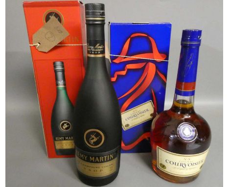 Two boxed bottles cognac, comprising a Remy Martin VSOP and a Courvoisier VS (Est. plus 24% premium inc. VAT)Condition Report