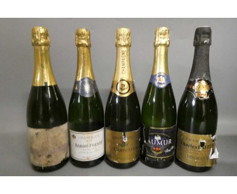 Five bottles of champagne &amp; sparkling wine, comprising a Baron-Fuente champagne, an A. Carpentier champagne, a Charles La