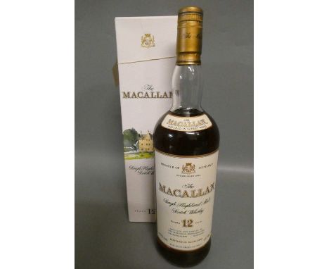 One litre The Macallan 12yr old single Highland malt scotch whisky, matured in Sherry wood, boxed, 43% (Est. plus 24% premium