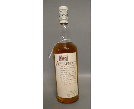 One bottle Aberfeldy 15yr old single malt Scotch whisky, 43%, 75cl (Est. plus 24% premium inc. VAT)Condition Report: Good