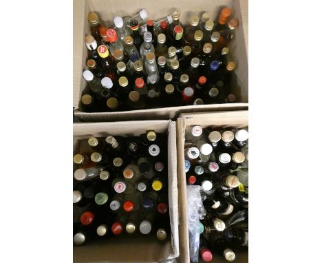 Three boxes of approximately 120 spirit and liqueur miniatures, including gin and cognac (Est. plus 24% premium inc. VAT)Cond