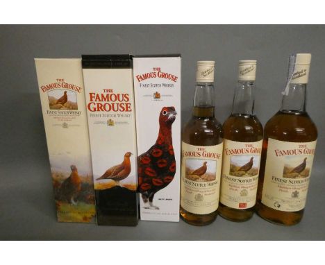 Six bottles The Famous Grouse finest Scotch whisky, including five 70cl bottles, three of which boxed and 1litre vintage bott