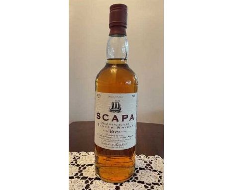 One bottle Scapa single Highland malt Scotch whisky, distilled in 1979, bottled by Gordon &amp; Macphail, 40%, 70cl (Est. plu
