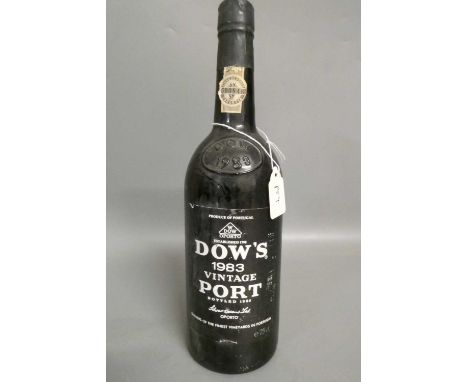 One bottle Dow's 1983 vintage port (Est. plus 24% premium inc. VAT)Condition Report: Level at neck and shoulder joint. Capsul