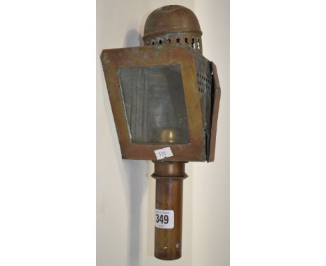An early 20th Century brass binnacle lamp.