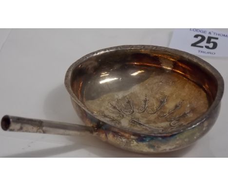 George III silver toddy ladle bowl with bright cut decoration, the bowl stamped Thosl? & Co.  