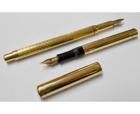 'Swan Pen' Mabie Todd fountain pen with engine turned decoration and Mabie Todd nib (lid missing) together with another 'Swan