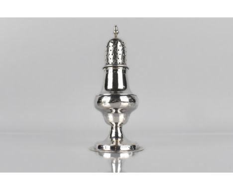 A Georgian Silver Sifter with Acorn Finial the Body Having Ship Heraldic Crest, 14cm High, 71g 