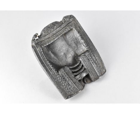 A 19th Century Lead Salesman's Sample of a Miniature Fireplace, 15x19cm 