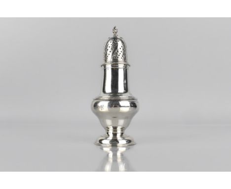 A Georgian Silver Sifter with Flame Finial, London Hallmark, 11cm High, 71g 