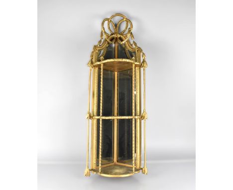 A Late 19th/Early 20th Century Gilt and Mirrored Three Shelf Unit of Narrow Propations, Paper Label for C.Luff, Eaton SQ, Pim