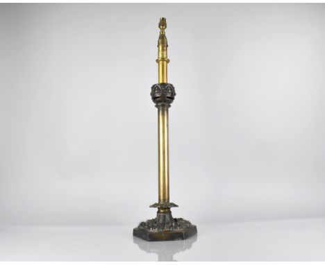 An Early 19th Century Brass Candlestick, Bearing the Label for 'The Metallic Wick Candles Palmer &amp; Co Makers, London', Mo