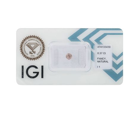 1 loser Altschliff-Diamant von 0,37 ct Natural Fancy Light Brown/P1, inkl. IGI Zertifikat. (LN02/21, 4)| Loose old european c