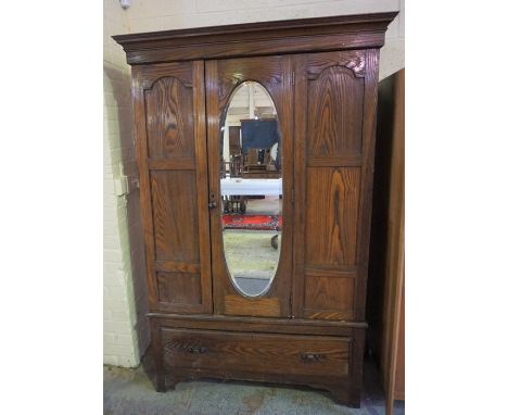 Vintage Oak Wardrobe, 203cm high, 133cm wide, 49cm deep