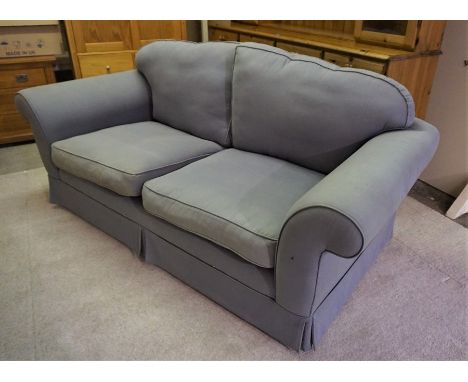 Blue Upholstered Sofa, 80cm high, 186cm wide&nbsp;