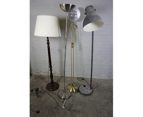 Three Modern Uplighters, Largest 180cm high, With a Floor Lamp, (4)Condition reportnot tested (sold as seen)