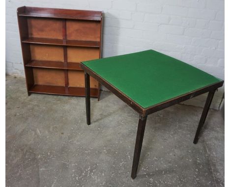 Vintage Folding Card Table, 60cm high, 76cm wide, With an Open Bookcase, (2)