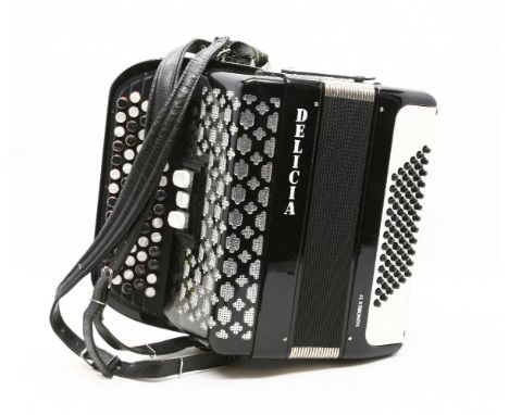 A Delicia Sonorex 17 accordion, in case