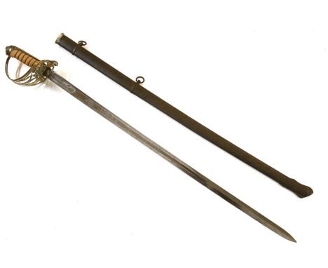 An infantry officer's sword, by Henry Wilkinson, the brass handguard with VR cypher. 99cm overall