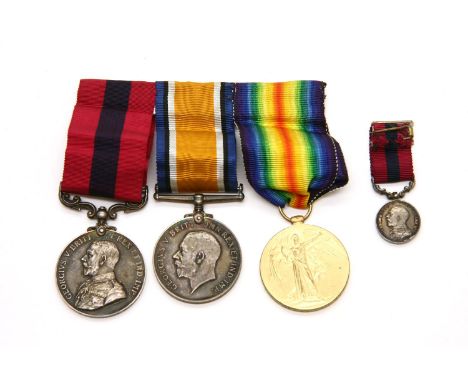 A group of First World War medals, awarded to '29694 A.J. Woolmore. R.W. Kent R.', comprising a War Medal, a Victory Medal an
