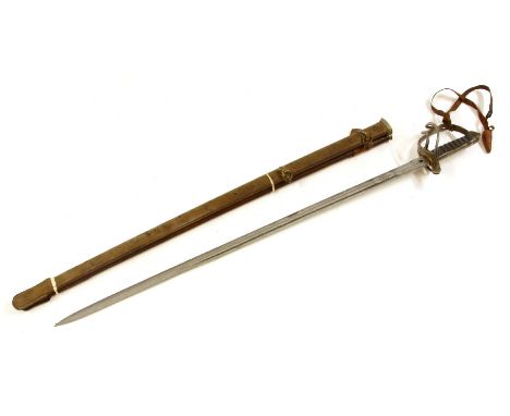A Victorian cavalry officer's sword by Wilkinson, having shagreen handle and pierced steel hilt, together with original steel