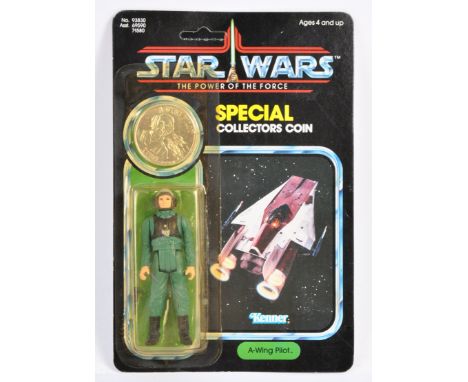 An original vintage 1984 Kenner made Star Wars carded MOC action figure ' A-Wing Pilot ' from the ' Last 17 ' figures release