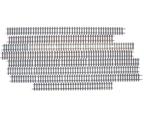 A collection of x 8 Aristo-craft and LGB made G Scale model railway trainset track sections. All straights of various lengths