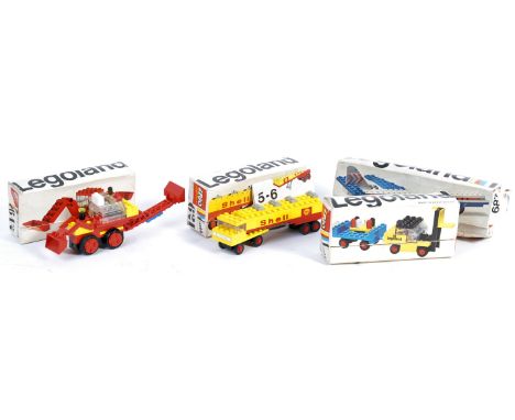 A collection of 4x original vintage 1970's Lego made System Series boxed vehicle sets comprising: 621 Shell Petrol Tanker Tru