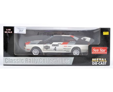 An original 1/8 scale precision diecast model Sun Star ' Classic Rally Collectibles '&nbsp; model No 4182 Audi Quattro Coupe 