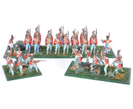 An impressive collection of 1/32 scale Napoleonic War plastic figures - ' British Infantry ' - comprising of x39 pro-painted 