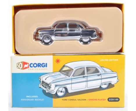 An original vintage diecast ' Corgi Classics ' model No CC01105&nbsp;- Ford Consul Saloon. A chrome plated 50th Anniversary E