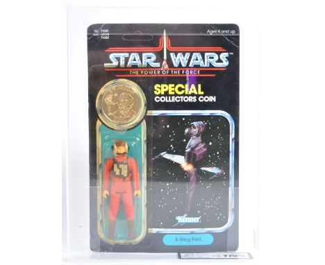 An original vintage 1984 Kenner made Star Wars carded MOC action figure ' B-Wing Pilot '. Factory sealed upon it's original u