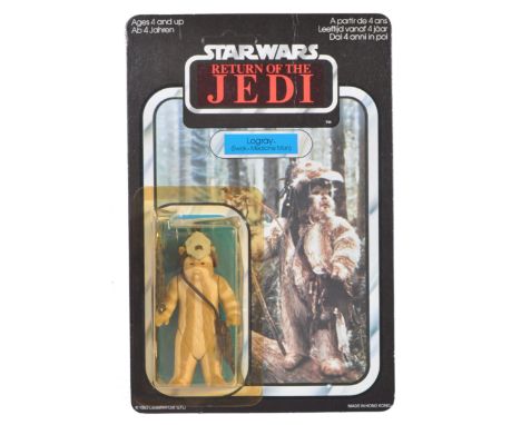 An original vintage 1983 Palitoy made Star Wars carded action figure ' Logray - Ewok Medicine Man '. Upon it's original 65 ba