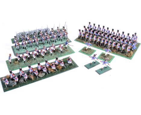 An impressive collection of 1/32 scale Napoleonic War plastic figures - ' French Infantry '  - comprising of x88 pro-painted 