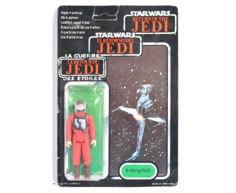 An original vintage 1983 Palitoy made Star Wars MOC carded action figure ' B-Wing Pilot '. Original 79 back Trilogo ' Return 