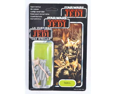 An original vintage 1983 Palitoy made Star Wars carded MOC action figure ' Teebo '. Factory sealed upon it's original 79 back