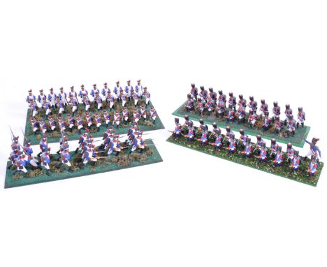 An impressive collection of 1/32 scale Napoleonic War plastic figures - ' French Infantry ' - comprising of x94 pro-painted h