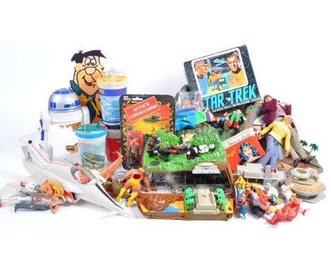 A large collection of assorted vintage TV and film related toys comprising of Denys Fisher Doctor Who, Mego Starsky and Hutch