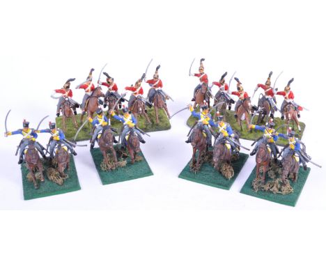 An impressive collection of 1/32 scale Napoleonic War plastic figures - ' French Dragoons ' and ' British Cavalry '&nbsp; - c